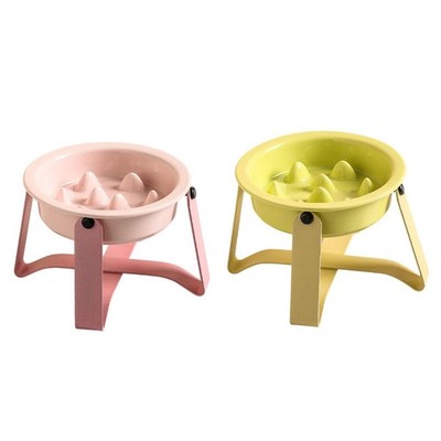 Langsame Feeder Dog Cat Bowl Einfacher Keramik für Welpenhunde Haustier