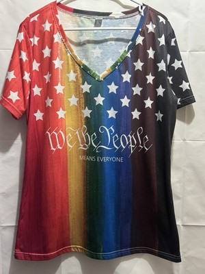 ''We The People Means Everyone'' Words On Front Women's Top Sz XL