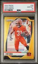 2024 Panini Prizm #56 Zack Moss /10 Gold Prizm PSA 10 Cincinatti Bengals