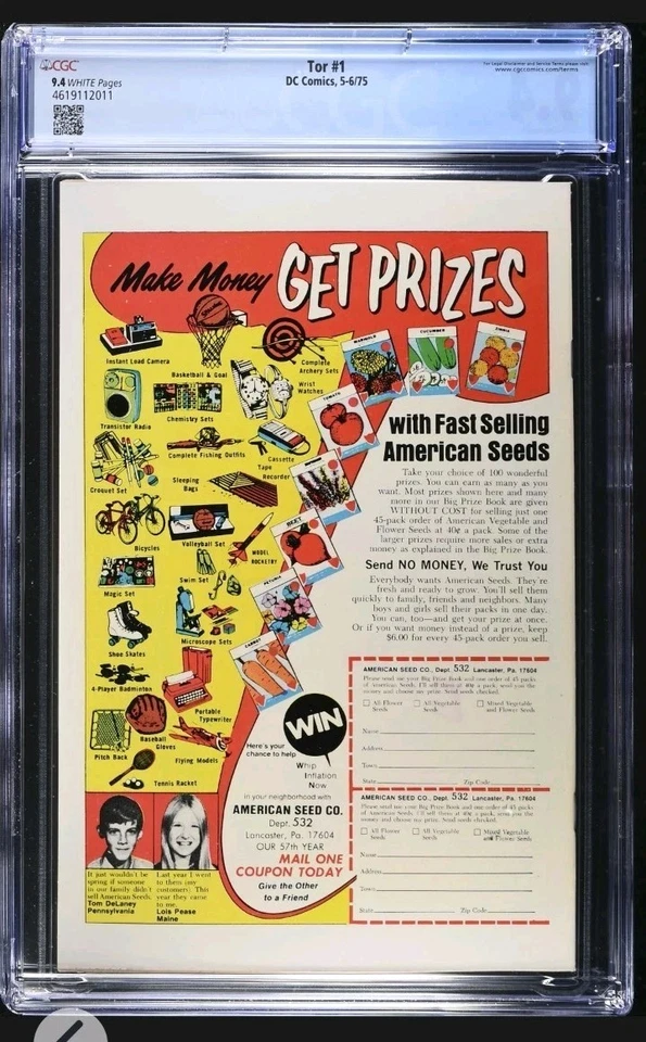 TOR #1 CGC 9.4 Nuevo origen de Tor. 🔑 Primera aparición DC. Junio 1975  Foto 2 de 2