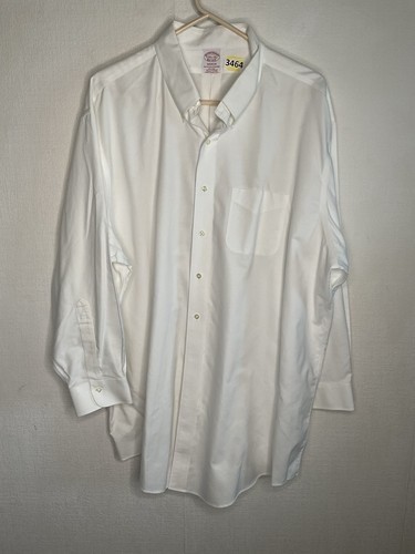 Camicia elegante Brooks Brothers Madison bianca cotone manica lunga uomo taglia 18 1/2 - Foto 8 di 11
