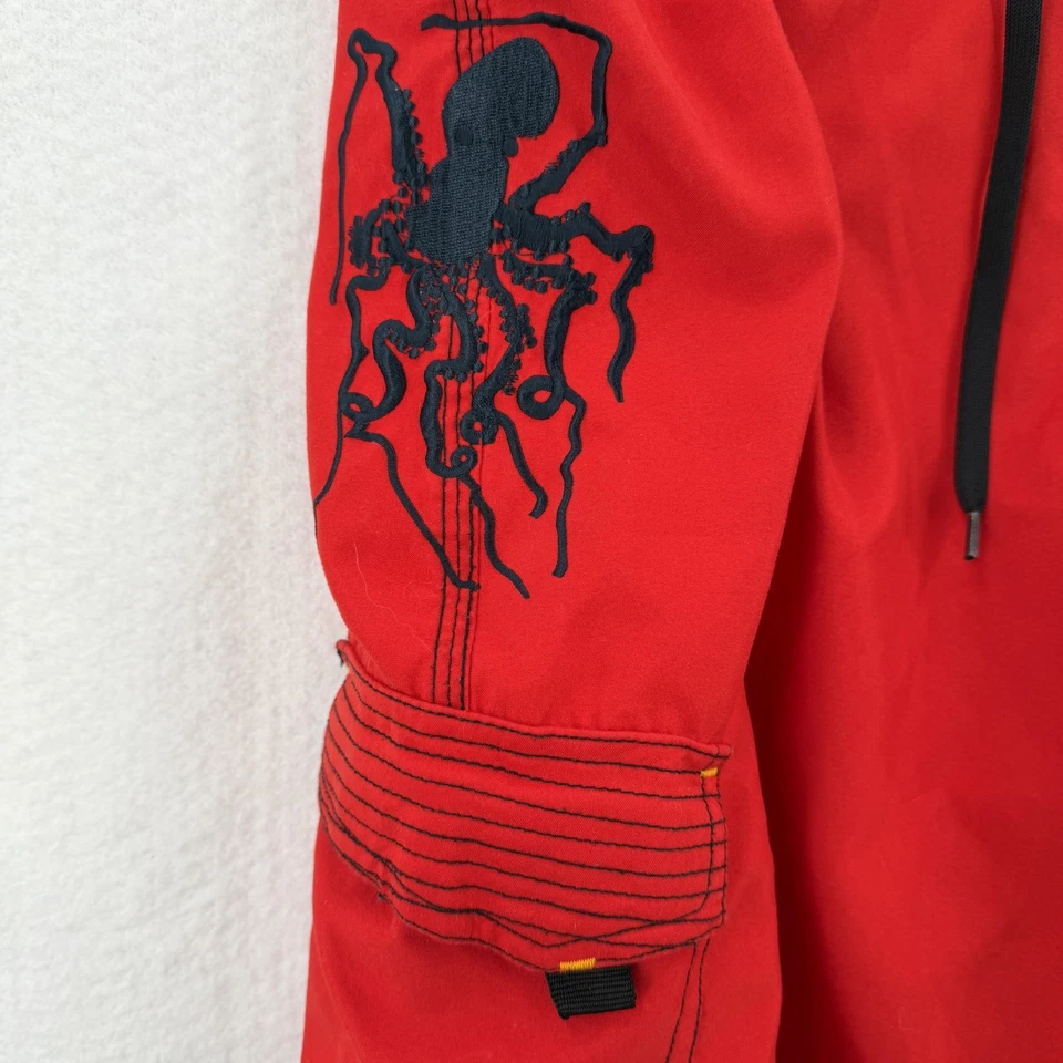 Maui Rippers Shorts Mens 34 Red Boardshorts Surf Swim Octopus Cargo Zip Pocket - Image 3 of 4
