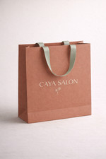 50 pcs Custom Paper Bags With Ribbon Handles