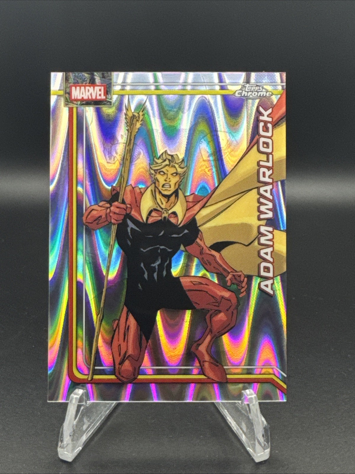 Topps Chrome 2026 Marvel RayWave refractor Adam Warlock #002