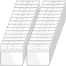 200 Pcs Clear Name Badge Holder Horizontal ID Badge Holder Waterproof Name Ta...