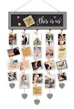 Picture Frames Cool Grey Collage Display Board with 30 Clips - cool grey rustic