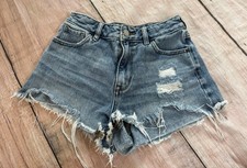 Pacsun Women's Vintage High Rise Denim Jean Shorts Size 24" Waist, Light Wash