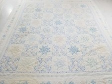 Vintage Feed Sack Beautiful Eight Point Star Block Pattern Quilt 95x84 inch