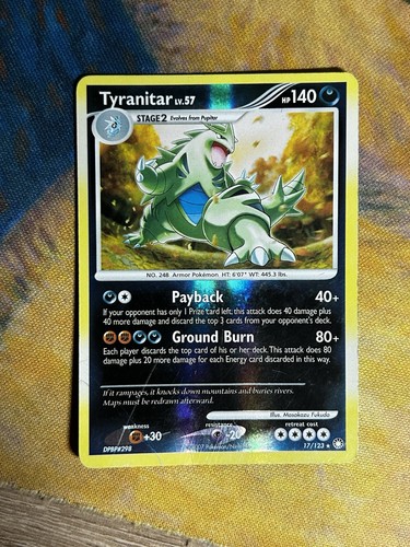 Tyranitar 17/123 Reverse Holo Rare DP Mysterious Treasures Pokemon Karte HP - Bild 2 von 5