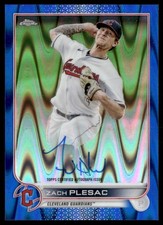 Zach Plesac 088/150 2022 Topps Chrome Veteran Autographs Blue Refractor Auto