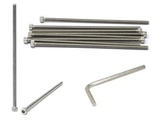 10 Pcs M5 x 130mm Thread Pitch 0.8 mm Stainless Steel 304 Hex Socket Head Cap Sc