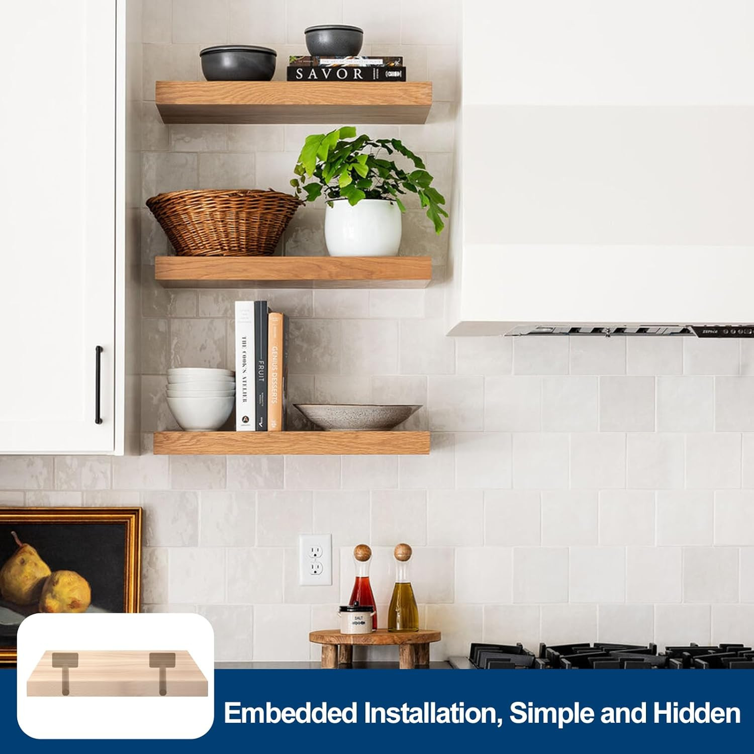 8 Pack Heavy Duty Floating Shelf Brackets Hidden Support for 6–8 Inch Shelves