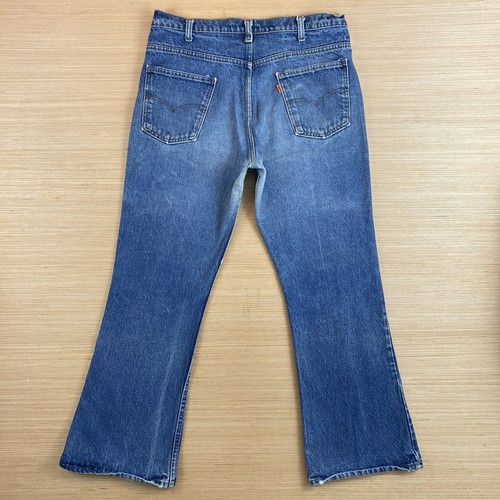 Pantalones de mezclilla vintage Levis naranja pestaña 646 campana inferior para hombre 34x30 acampanados años 70 garra 42 - Imagen 15 de 21