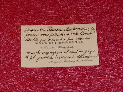 CDV 9 Zeilen Autographen Maurice Herbette (Diplomat Botschafter Brüssel) 1919