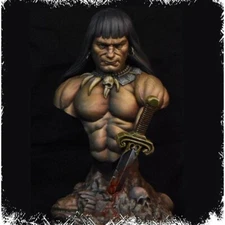 1/10 Scale Barbarian Warrior Bust Resin Model with Sword Fantasy Collectible Kit
