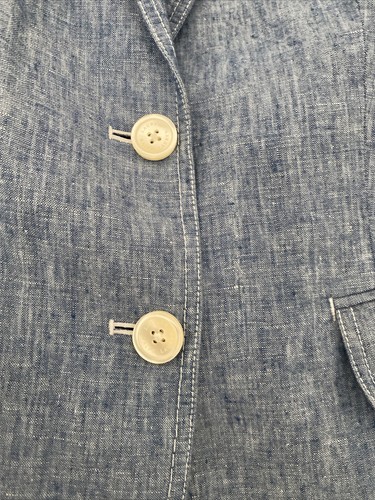 Women Polo Lauren Ralph Lauren Ladrell Linen Jacket, Blue uk 10 - Picture 17 of 19