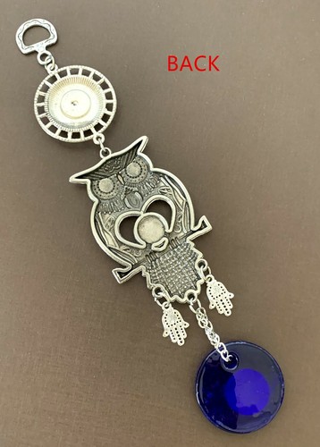 Turkish Blue Evil Eye Lucky Owl Protective Home Office Car Wall Hanging Ornament - Picture 4 of 4