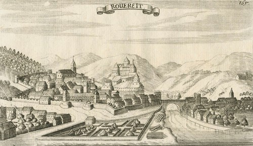 ROVERETO - Gesamtansicht - Kupferstich um 1700 - Bild 1 von 2