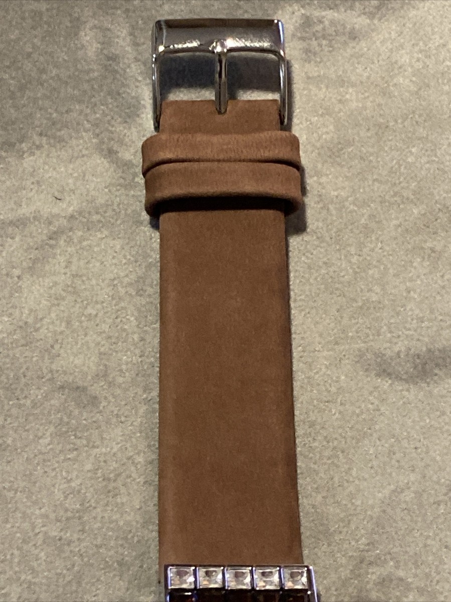 Suzanne Somers Chocolate Brown Crystal Watch Leather Band  display picture 1