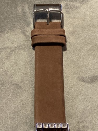 Suzanne Somers Chocolate Brown Crystal Watch Leather Band NEW HSN NEW BATTERY - Picture 4 of 9