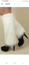 Faith Fluffy Women Boot Covers Warm Furry Faux Fur Ladies Leg Warmers cuffs