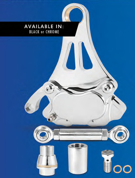 LEFT FRONT HARLEY SPRINGER NEW CHROME BRAKE CALIPER KIT DNA BOBBER 1999'