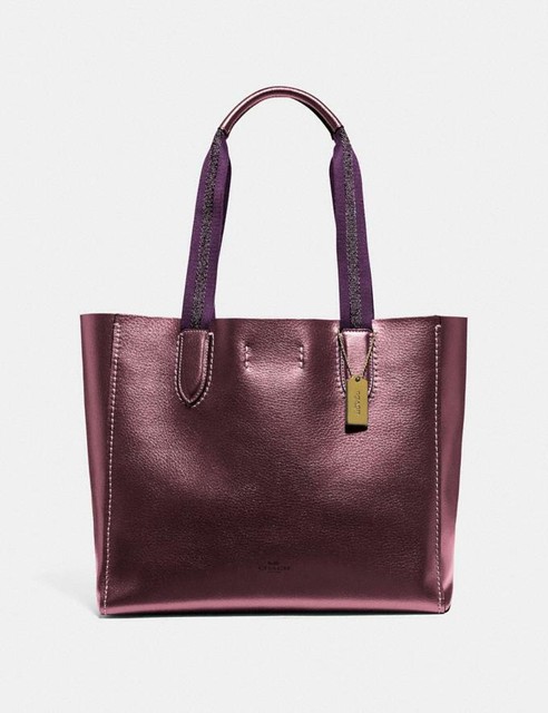 coach derby tote rose gold