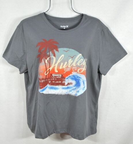 Hurley Womens T-shirt XL Crew Neck Short Sleeve Beach Shirt Top Pullover NWT