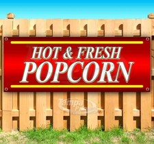 HOT  FRESH POPCORN Advertising Vinyl Banner Flag Sign Many Sizes Available USA
