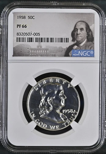 1958 Silver Franklin Half Dollar 50C NGC PF66