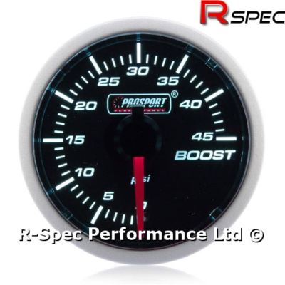 52mm Prosport Super White Turbo Diesel 45 Psi Boost Gauge Kit Td Tdi Diesel Ebay