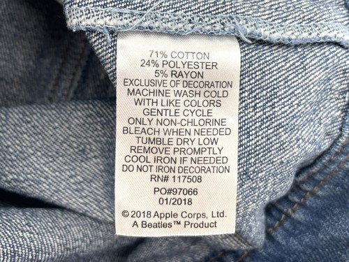 EUC Junk Food Clothing The Beatles Denim Jacket With Patches In Blue M 2018 - Picture 11 of 12