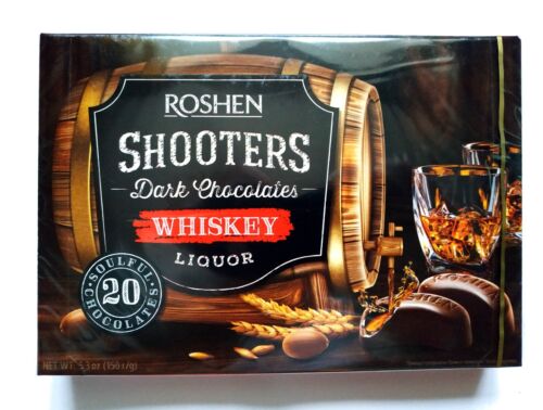 Ukrainian Box Sweets ROSHEN "Shooters" Chocolate Candy with Whiskey Liqueur 150g - Picture 2 of 3