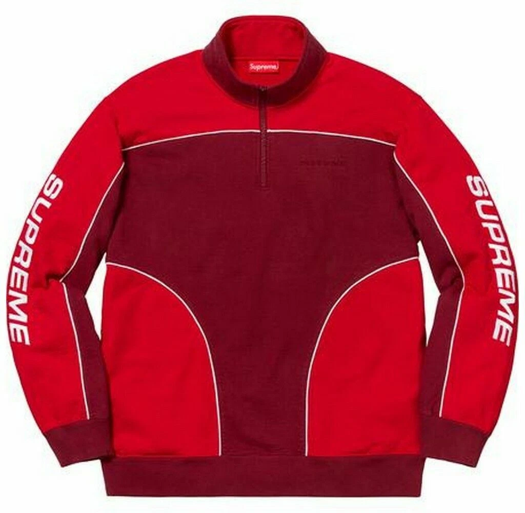 Supreme Speedway Half Zip Sweatshirt Cardinal FW18SW36