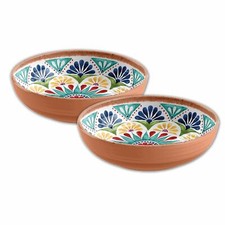 Purely Home Rio Medallion Outdoor Plastic/Melamine Cereal/Pudding Bowls-x 2