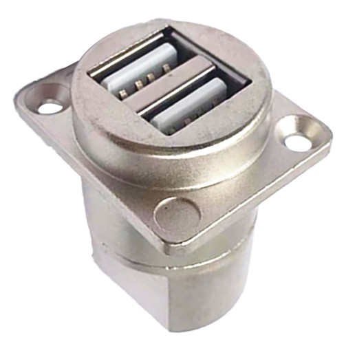 USB Panel Mount Connector Female To Female Dual Ports Stable Data Transmissi Fit - Picture 3 of 12