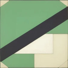 Medium Abstract Painting 2x2 ft. Post-Modernism Geometric Demrin OOAK NEW