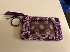 NWOT Vera Bradley Beach Colors Zip Clear Pocket ID Holder Coin 5" x 3 1/2"