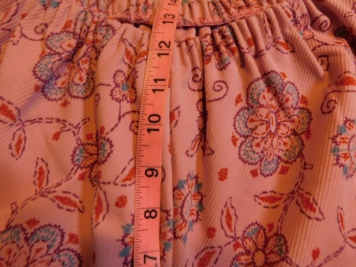 VTG FLARE PANTS 60's 70s POLY FLORAL GROOVY HIGH WAIST HIPPIE WOMENS w 22"-32" - Picture 8 of 12