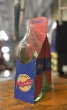 Pair Of 2 Vintage MOXIE Soda 11” Bottles With RARE 1950s Cardboard Carton Holder