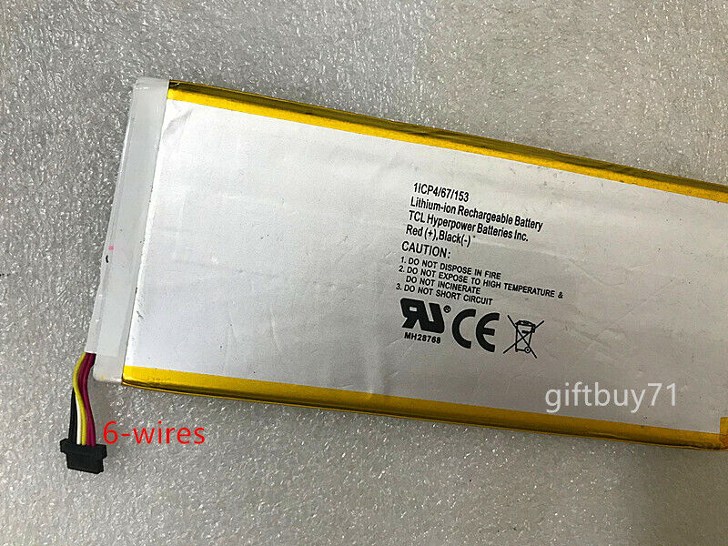 NEW Genuine Rechargeable Battery For TCL Batteries 1ICP4/67/153 MH28768 6-wires
