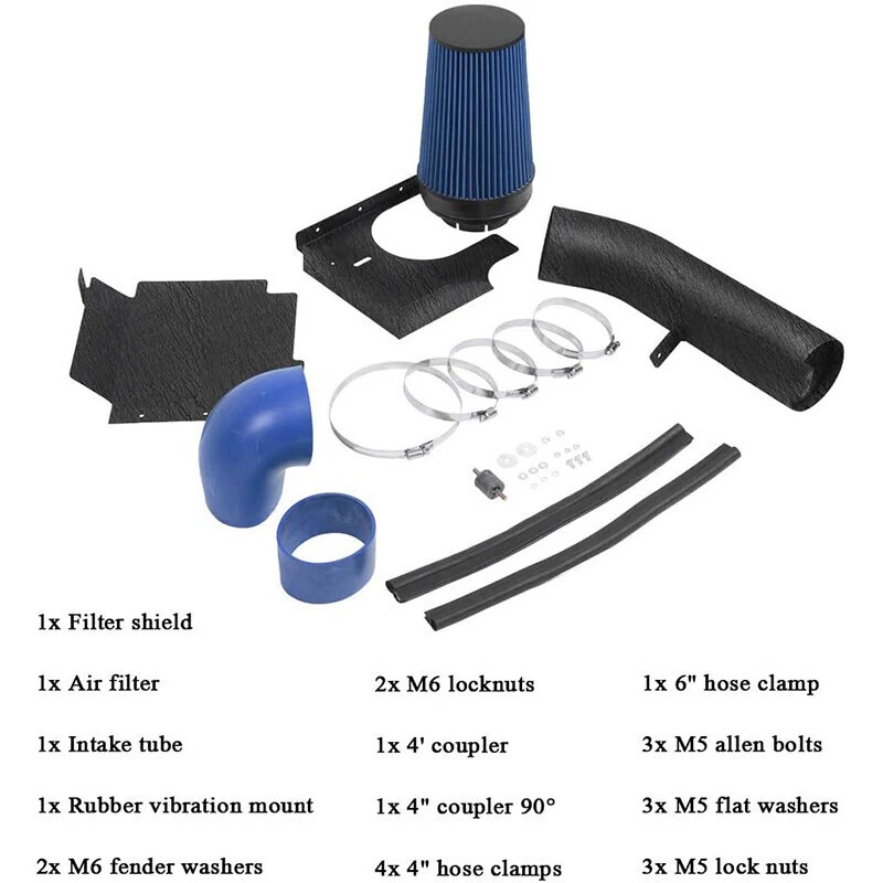 4" Cold Air Intake Kit Heat Shield For 99-06 GMC Yukon Silverado 1500 2500 3500 - Изображение 3 из 4