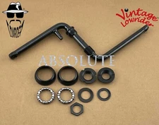 VINTAGE LOWRIDER 6 1/2" (165MM) ONE/PIECE BICYCLE CRANK BLACK W/ BOTTOM BRACKET.