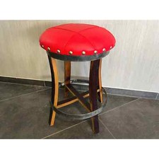 Wine Barrel Stave Bar Stool Red  Bar Stool -Pub Stool-Whiskey Barrel Bar Stool 