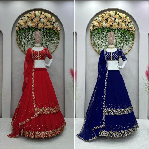 Choli Indian Wedding Party Lehenga Lengha Designer Wear Pakistani Readymade New - Picture 2 of 27