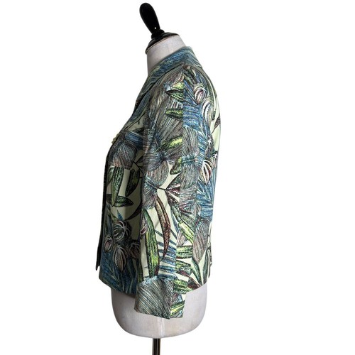 Harve Benard Blazer Womens 6 Floral Tropical Print Suit Jacket Flower Buttons - Picture 5 of 12