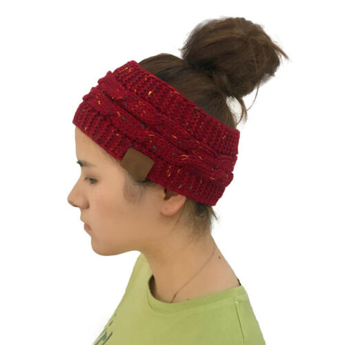 Mode Frauen Winter Gestrickt Ohrwärmer Stirnband gehäkelt Wolle Haarband Mütze - Bild 16 von 21