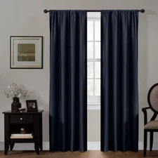 Navy Blue Blackout Curtain Maytex Smart Curtain Julius 100% 1 Panel 50in X 84 in