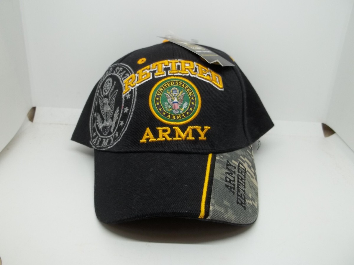 Retired Army Mens Black & Camouflage Hat Cap Army Strong NWT  display picture 1