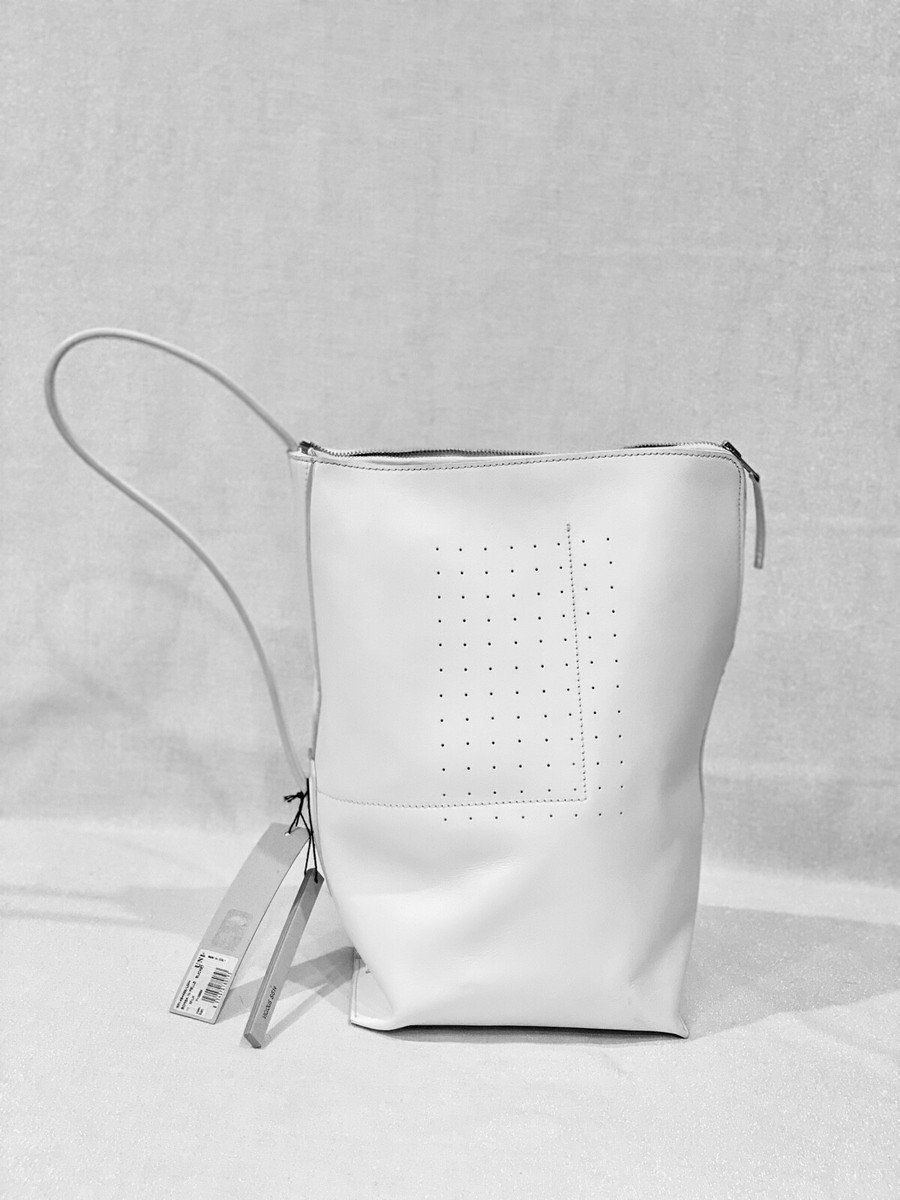 New. RICK OWENS UNISEX BUCKET WHITE LEATHER SHOULDER BAG New. RICK OWENS UNISEX BUCKET WHITE LEATHER SHOULDER BAG